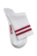 Women's Colorful Striped White Ankle Tennis Socks College 4-Pack