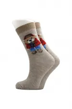 Chaussettes courtes en coton à motif ours coloré pour femmes, lot de 4
