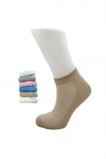 Kadın Patik Asorti Çok Renkli Pamuklu Çorap Pirinç Örgü 6'Lı Paket