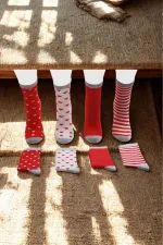 Çoçuk Çok Desenli Soket Çorap Renkli 4'Lü Paket