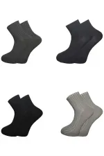 Erkek Pamuklu Diyabetik Çorabı Yarım Konç Tenis Sıkmayan Çorap Çok Renkli 4'Lü Paket