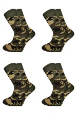 Men's Camouflage Military Pattern Cotton Ankle Socks, 4-Pack