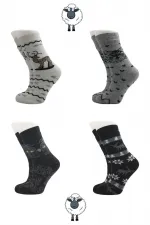 Chaussettes d'hiver épaisses en laine d'agneau pour femme, lot de 4