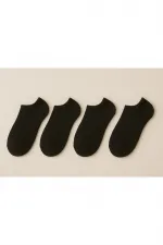 Men's Cotton Ankle Socks, Black, 4-Pack