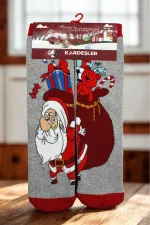 New Year's Eve, Christmas, Colorful Patterned Socket Terry Socks