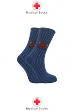 Kadın Diyabetik Lastiksiz Şeker Çorabı Sıkmayan Pamuklu Desenli Soket Çorap Çok Renkli 4'Lü Paket