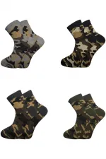 Men's Camouflage Military Pattern Cotton Ankle Socks, 4-Pack