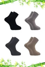 Men's Bamboo Winter Thick Ankle Socks, Multicolored, Seamless, 4-Pack