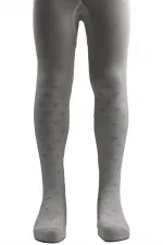 Kız Çoçuk Pamuklu Kalp Desen Külotlu Çorap Krem