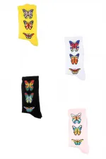 Chaussettes courtes en coton à motifs colorés pour femmes, lot de 4 KÇ-Pdk