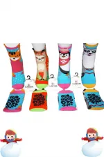 Serviette pour enfants, chaussettes courtes à motifs variés, colorées, lot de 4