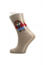 Chaussettes courtes en coton à motif ours coloré pour femmes, lot de 4