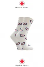 Kadın Diyabetik Lastiksiz Şeker Çorabı Sıkmayan Pamuklu Desenli Soket Çorap Çok Renkli 4'Lü Paket