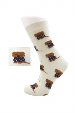 Chaussettes courtes en coton à motifs de chiens colorés pour femmes, lot de 4