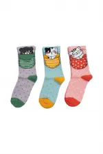 Çoçuk Çok Desenli Soket Çorap Renkli 6'Lı Paket