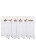 Kadın Pamuklu Soket Uzun Çorap Beyaz 6'Lı Paket