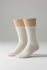 Men's Organic Wool Winter Ankle Socks, Cream, 3-Pack