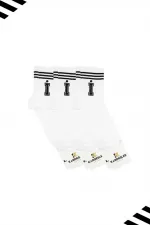 Chaussettes de tennis unisexes avec motif lettre « I » (LOT DE 3)