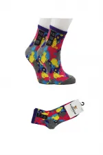 Chaussettes courtes en coton à motifs colorés pour femmes, lot de 3