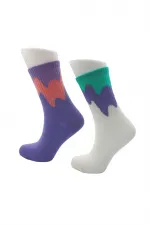 Chaussettes de tennis colorées pour femmes, en coton, à motifs, lot de 6