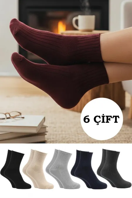 Chaussettes en coton pour femmes diabétiques, mi-montantes style tennis, confortables et non compressives, multicolores, lot de 6