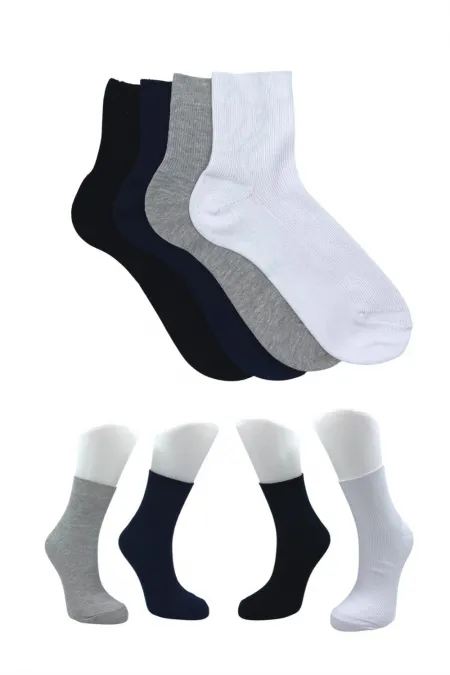 Unisex Multicolored Tennis College Cotton Socks, 4-Pack