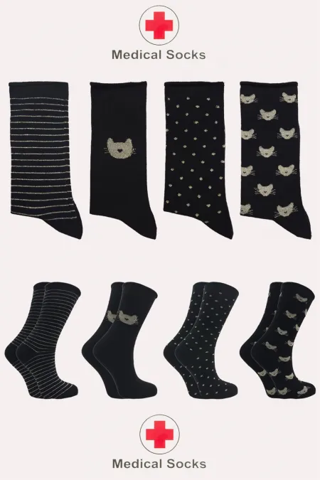 Chaussettes courtes en coton pour femmes, multicolores, lot de 4