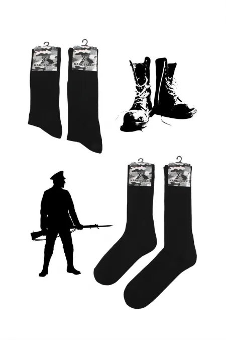 Men's Military Winter Socks with Terry Cloth Sole, 4-Pack