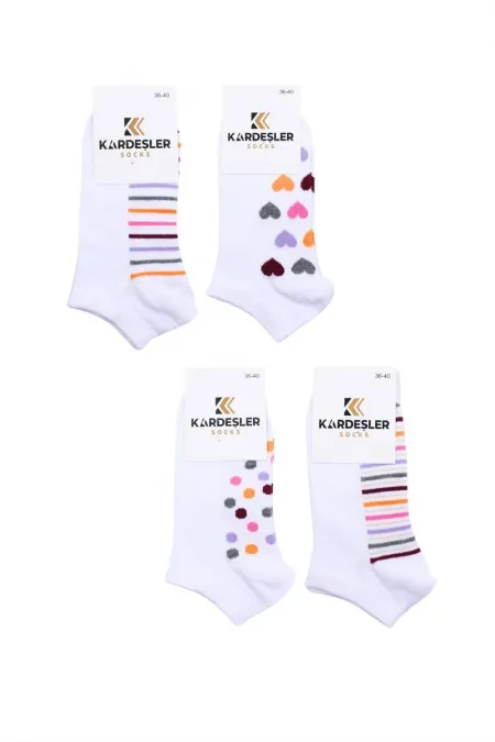 Pantoufles colorées en coton pour femmes, lot de 4