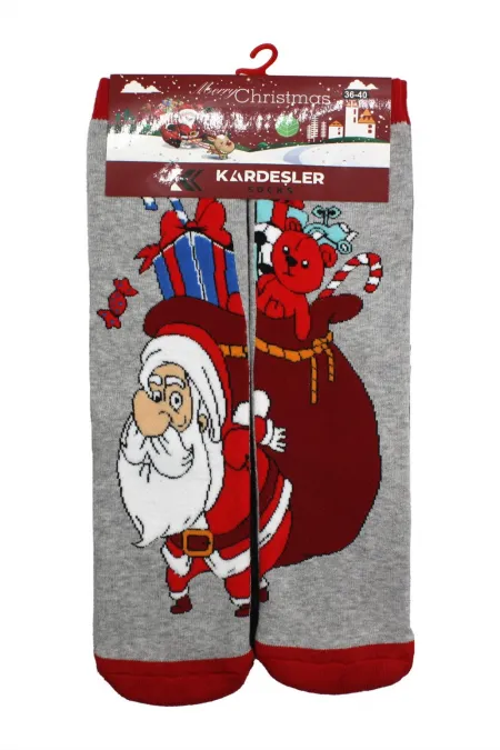 New Year's Eve, Christmas, Colorful Patterned Socket Terry Socks