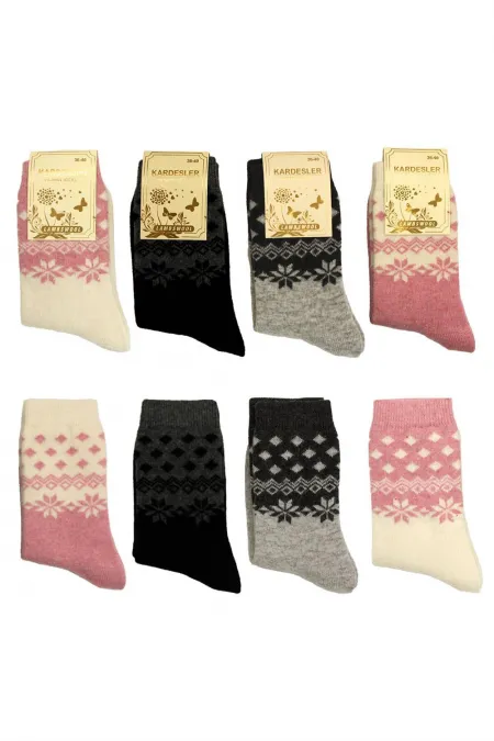 Chaussettes d'hiver épaisses en laine pour femme, lot de 4