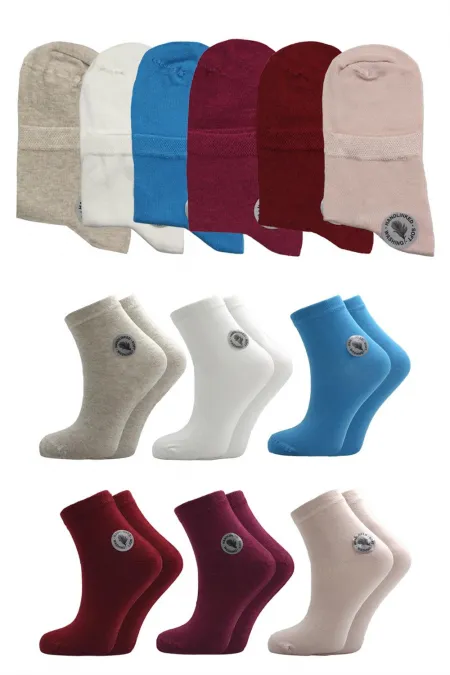 Lot de 6 chemises unies en coton à revers mi-longs colorées pour femmes