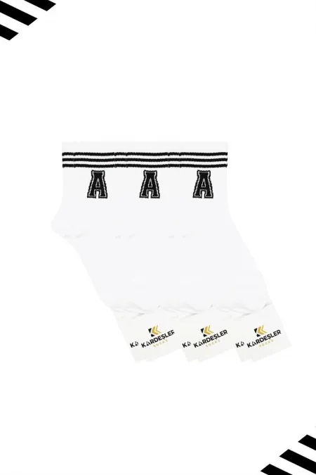 Unisex A-shaped Tennis Socks (Letter Socks) 3-Pack