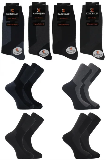 Men's Terry Cotton Winter Ankle Socks, Multicolored, Thermal, 4-Pack