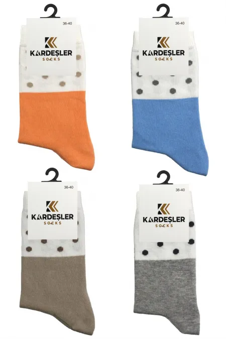 Chaussettes en coton à motifs colorés pour femmes, lot de 4