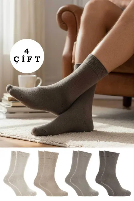 Erkek Alpaka Yün Kışlık Kalın Soket Çorap 4'Lü Paket