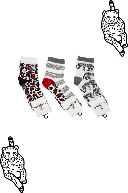 Chaussettes courtes en coton à motifs colorés pour femmes, lot de 3