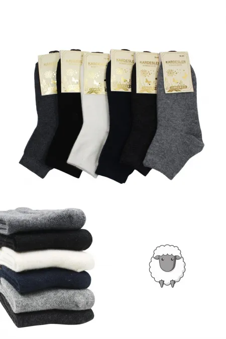 Chaussettes d'hiver multicolores en laine d'agneau pour femme, lot de 6