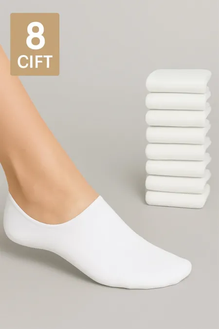 Invisible Sneakers Socks White 8-Pack