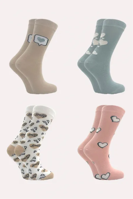 Chaussettes courtes en coton pour femmes, multicolores, lot de 4