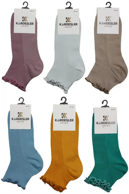 Chaussettes courtes colorées en coton pour femmes, lot de 6