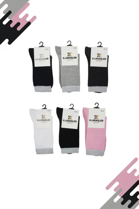 Chaussettes courtes en coton pailleté et coloré pour femmes, lot de 6