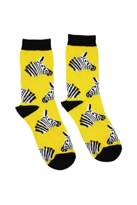 Unisex Colorful Zebra Pattern Socks Cheerful Socks