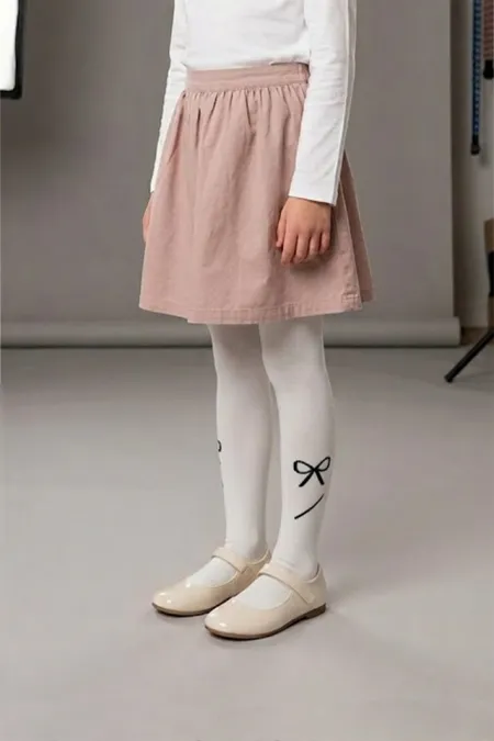 Kız Çoçuk Pamuklu Külotlu Çorap Desenli