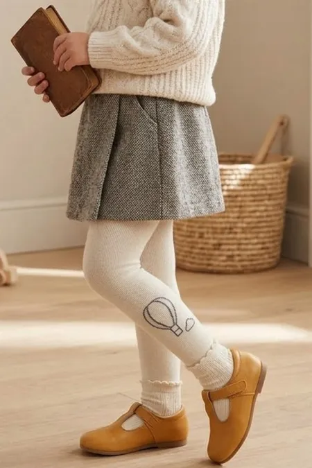 Kız Çoçuk Pamuklu Külotlu Çorap Desenli