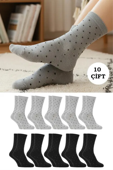 Chaussettes courtes en coton pour femmes, multicolores, lot de 10