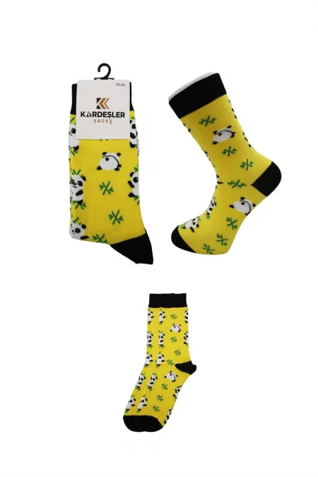 Unisex Renkli Desenli Pamuklu Çorap