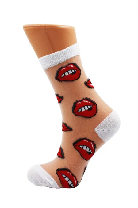 Bas en tulle à motifs pour femmes