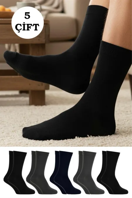 Chaussettes courtes multicolores en coton pour homme, lot de 5