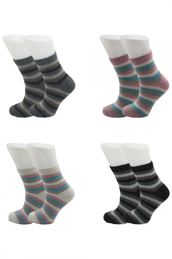 Chaussettes d'hiver épaisses en laine d'agneau pour femme, lot de 4